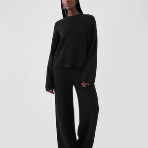 Black Knit Sweater and Pants Set